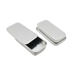 Mini Tinplate Push-pull Box Iron Box Slide Cover Storage Case Wedding Jewelry Pill Cases Portable Tin Boxes Container