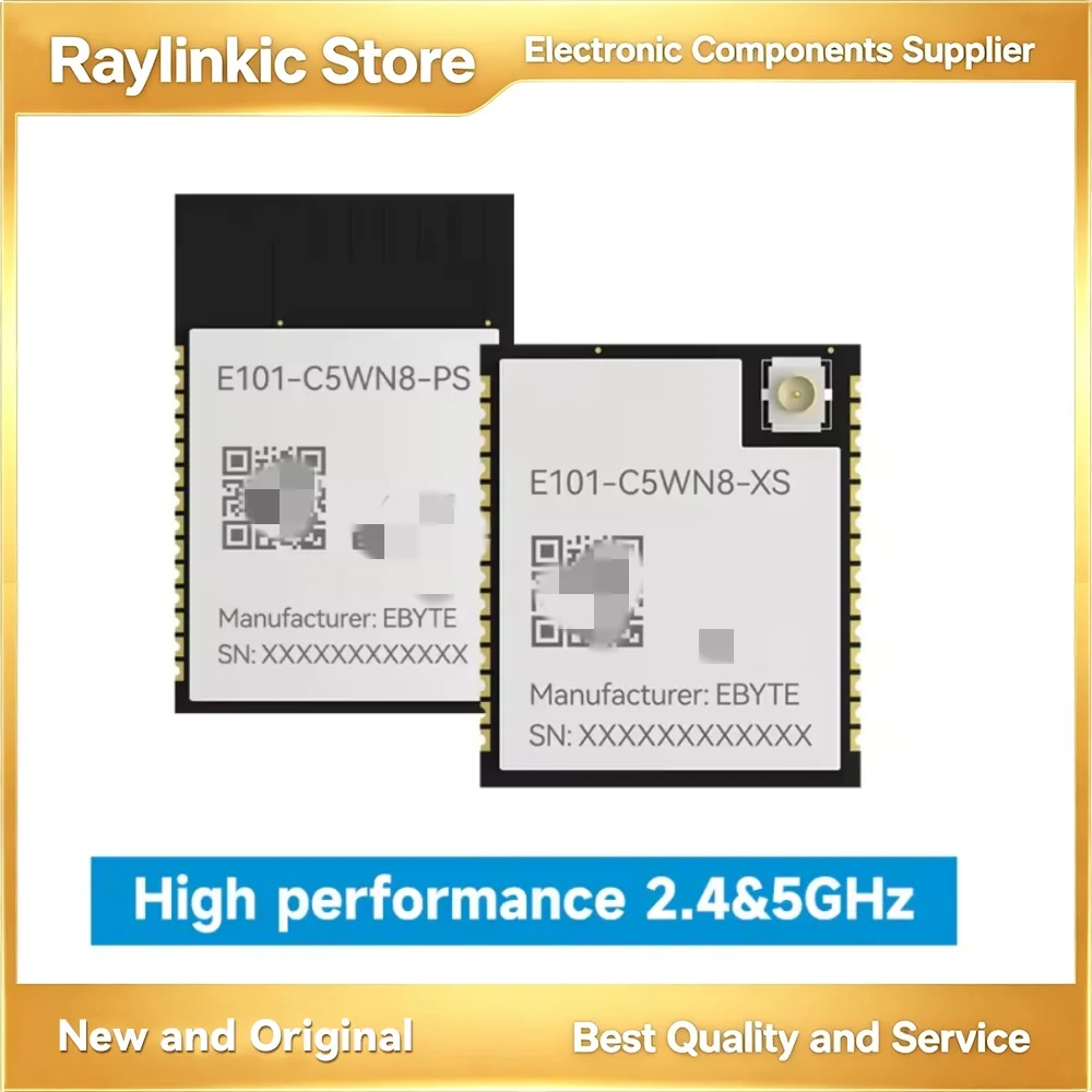 ESP32-C5 EBYTE E101-C5WN8-PS E101-C5WN8-XS WiFi6 BLE5 2.4GHz&5GHz Dual Band 8M Flash 20dBm AP STA Industrial-Grade