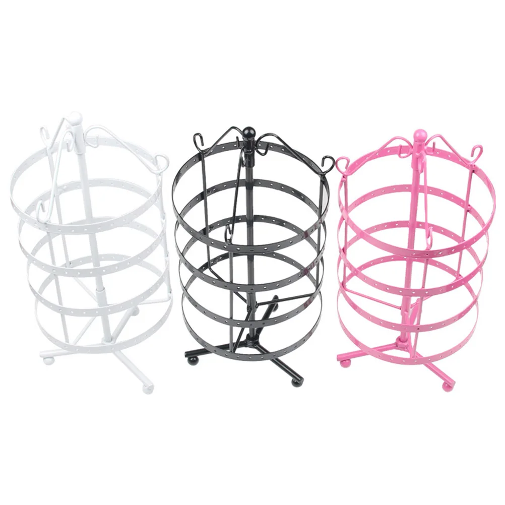 

Metal Four-layer Earrings Organizer Rotating Pedestal Jewelry Display Necklace Display Rack Earring Storage Tree Jewelry Holder(