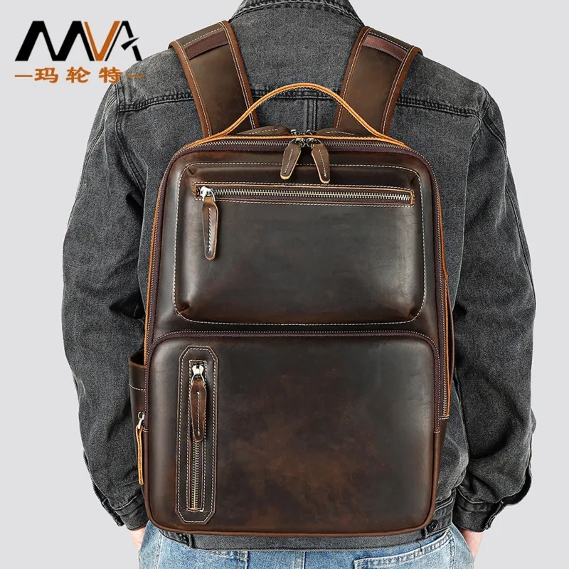 

Crazy Horse Leather Backpack, Men's Premium Outdoor Leisure Travel Leather Backpack, Business Computer Bag