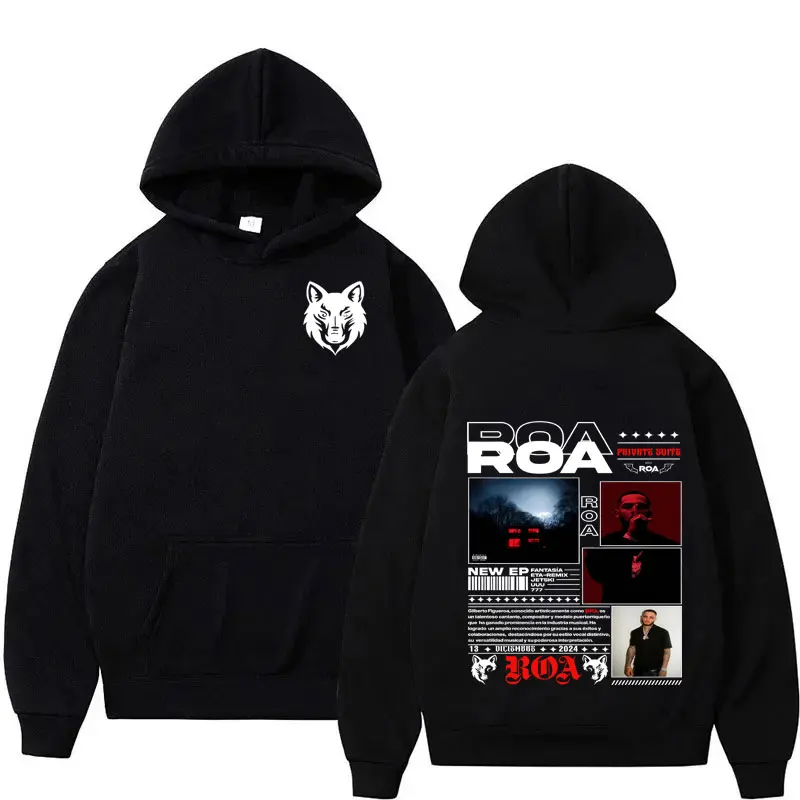 

Худи с новым графическим принтом Rapper Camiseta De Roa, мужские, в стиле Harajuku, оверсайз, Y2K, комфортные свитшоты, эстетичные пуловеры с длинными рукавами, унисекс