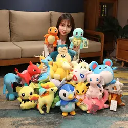 Oryginalny Pokemon Pikachu Pluszowa zabawka Eevee Mew Snorlax Squirtle Bulbasaur Gengar Peluche Plushies Piplup Doll Gift