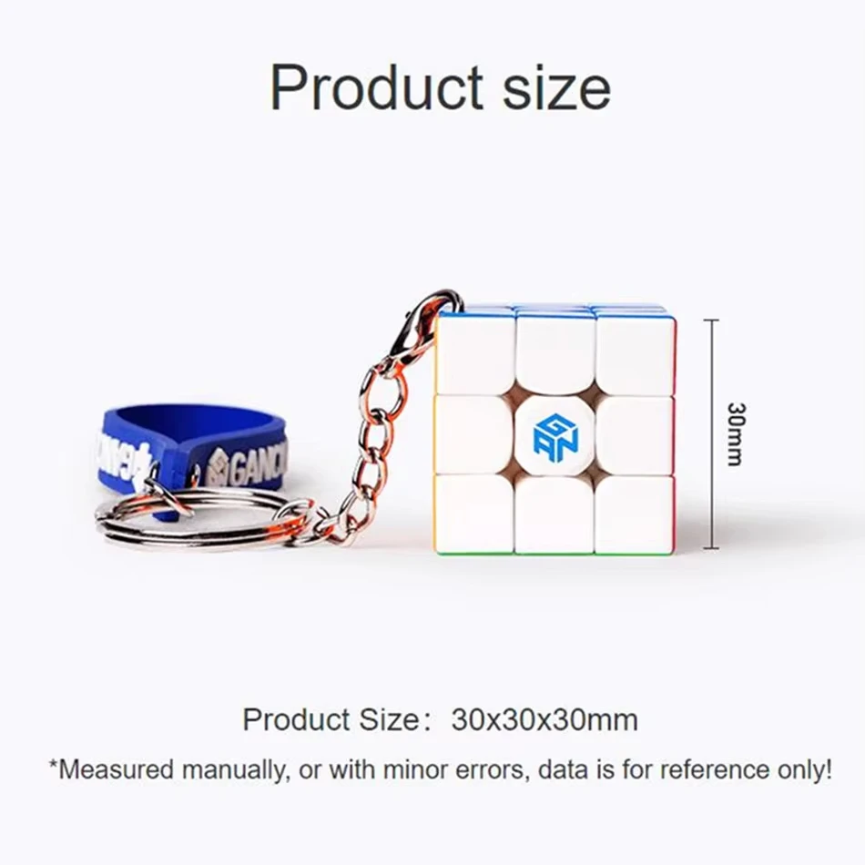 Gan330 chaveiro 3x3x3 cubo mágico 30mm cubo mini cubo de velocidade mágica stickerless quebra-cabeça cubos de bolso jogo peed brinquedo das crianças presente