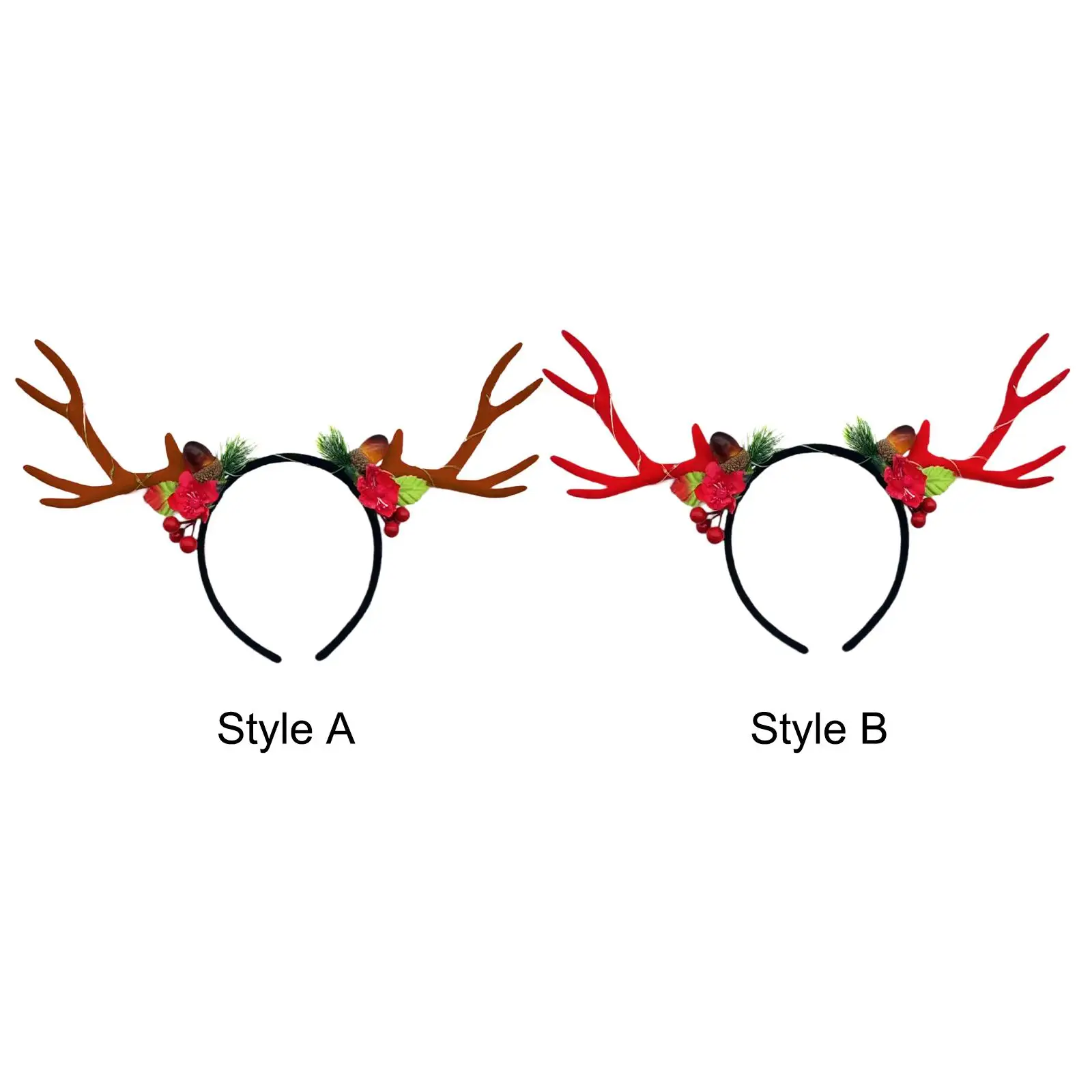 Christmas Party Headband Headdress Xmas Gifts Reindeer Hair Hoop Christmas Head Topper for Women Girls Wedding Masquerade Party