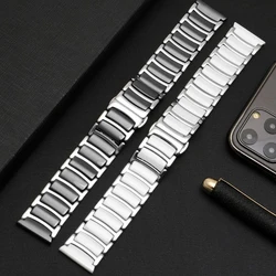 Fine Steel Ceramic Watch Strap Universal 20mm 22mm 18mm For Samsung Galaxy Galaxy watch 4 For huawei watch gt2 Watchband