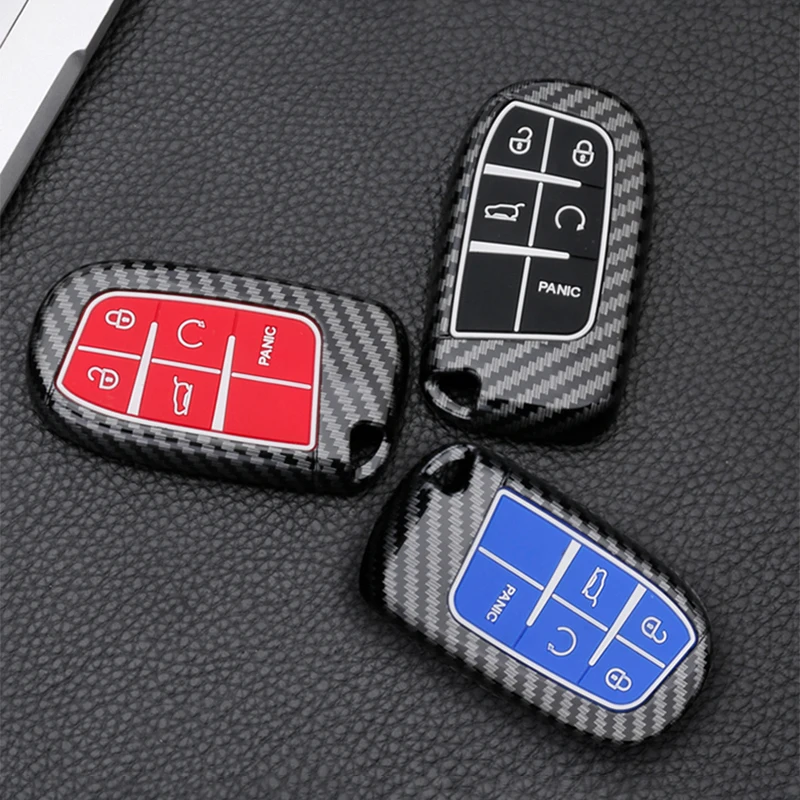 Carbon fiber Silicone Car key Cover Case For JEEP Grand Cherokee WK2 Renegade Compass Cherokee KL 2015 2016 2017 2018 2019 2020