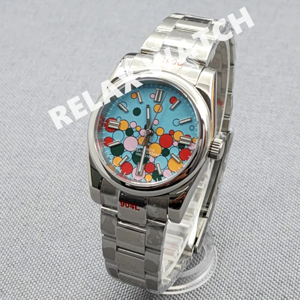 2023 New 36mm 39mm Sapphire Glass Multi-Color Dial Stainless Steel Automatic Movement Watch Japanese Nh35 Mechanical Movement