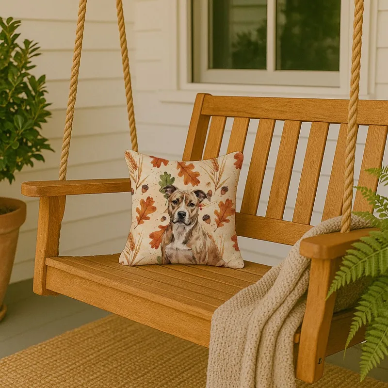 Poduszka dekoracyjna z motywem psa na jesień, wodoodporna, wytrzymała, miękka poduszka dekoracyjna na jesień do domu, ogrodu, na kanapę lub krzesło.