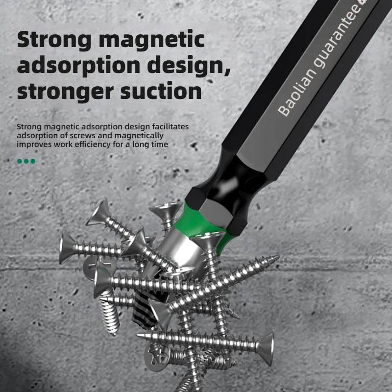 Magnetic Hex Bit Set Phillips Screw Non-Slip Textured Head Shock Resistant for Improved Screw Control And Faster Work Flow