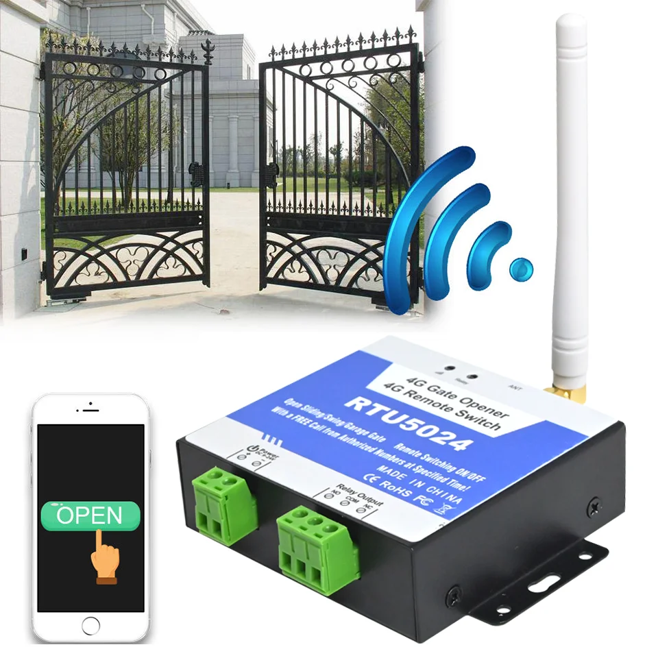 RTU5024 2G/4G GSM Receiver Smart Wireless Remote Switch Relay Access Controller By Free Call For Gate Opener