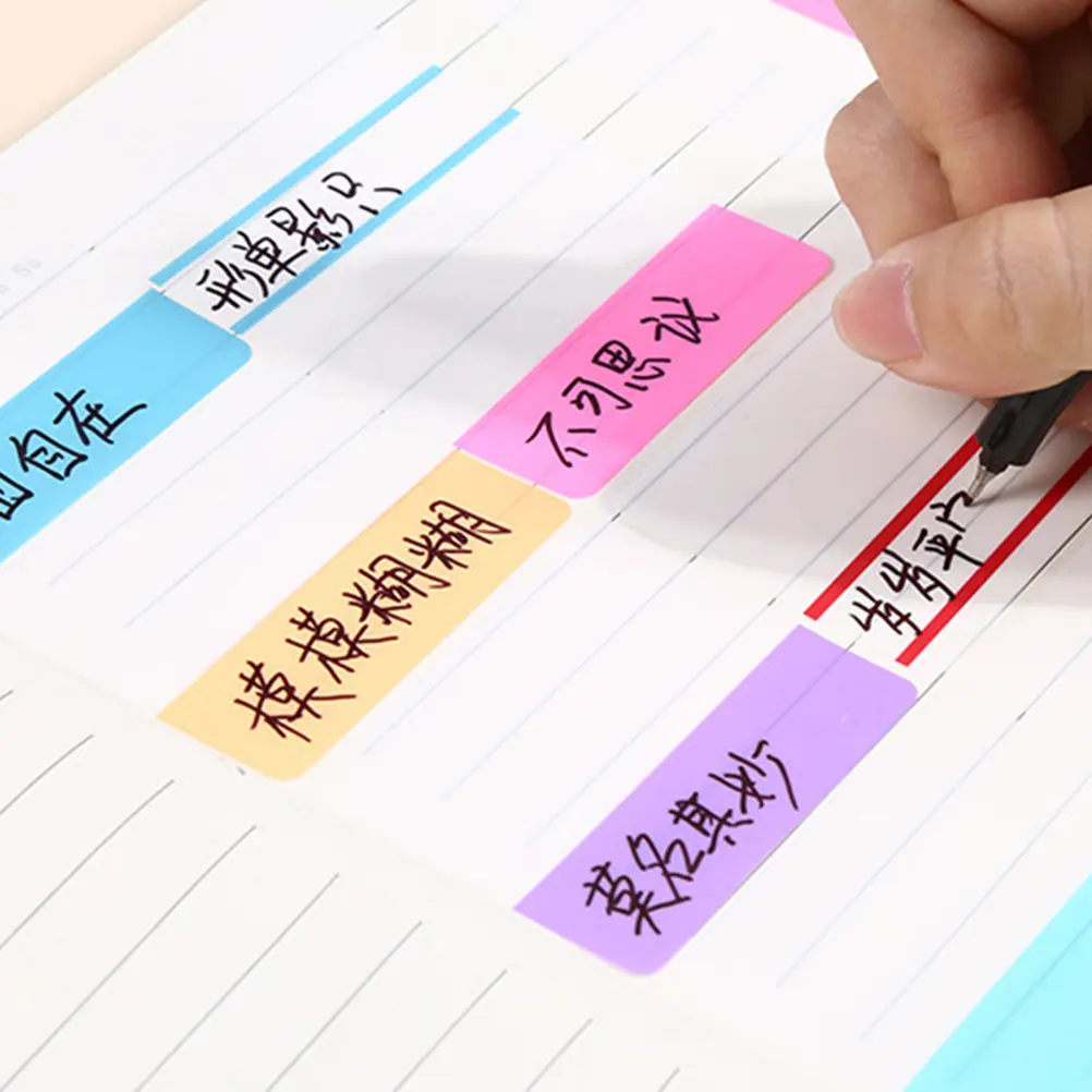 Soft Transparent Reading Strips Book Tabs for Notebooks Binders Planners Colored Adhesive Page Markers Tabs for Annotating