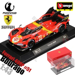 1:43 Bburago Ferrari 499P LMH #51 Ferrari Model 2023 24h Le Mans Champion Ferrari Car 296 GT3 2023 Baking Paint Birthday Gifts