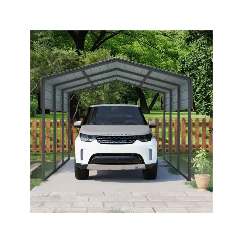 

Heavy Duty 10x15 FT Outdoor Carport Canopy with Galvanized Steel Frame, Large Metal Garage for Cars and Trucks, Durable Shelter