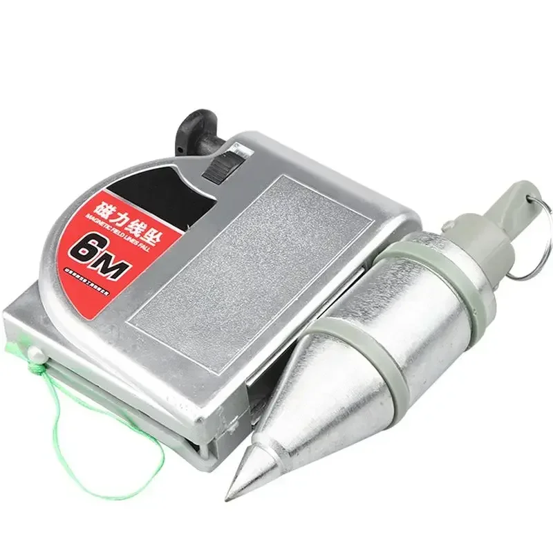 Plumb Bob Setter, Plumb Bobs magnetici da 320 g, Bobina di linea retrattile da 6 metri con base magnetica per ingegneria, costruzione