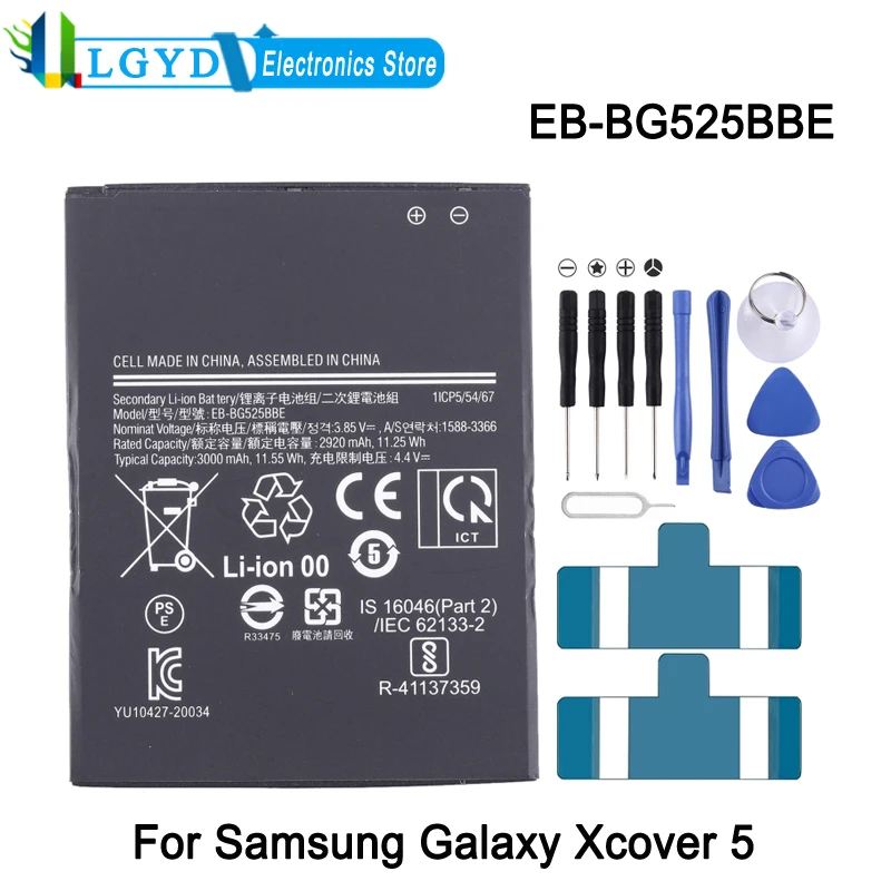 EB-BG525BBE Lithium Battery For Samsung Galaxy Xcover 5 Phone 3000mAh Rechargeable Battery Repair Replacement Part