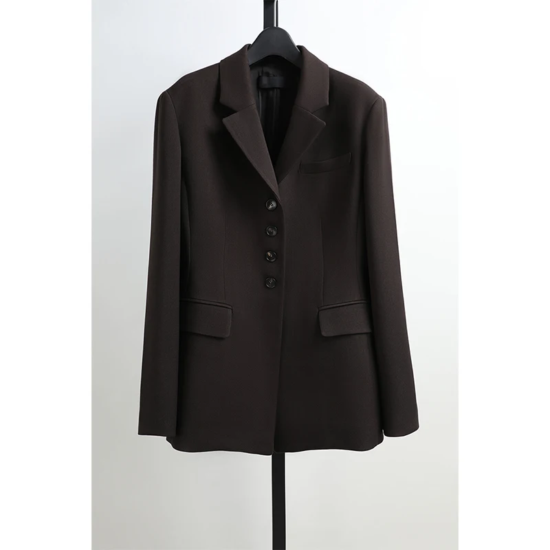 

OL*VE Brand Women's Long Sve Suit Jaet Commute Slimming Waist Design Busin Sle Polyester Fabric Single Button Closure