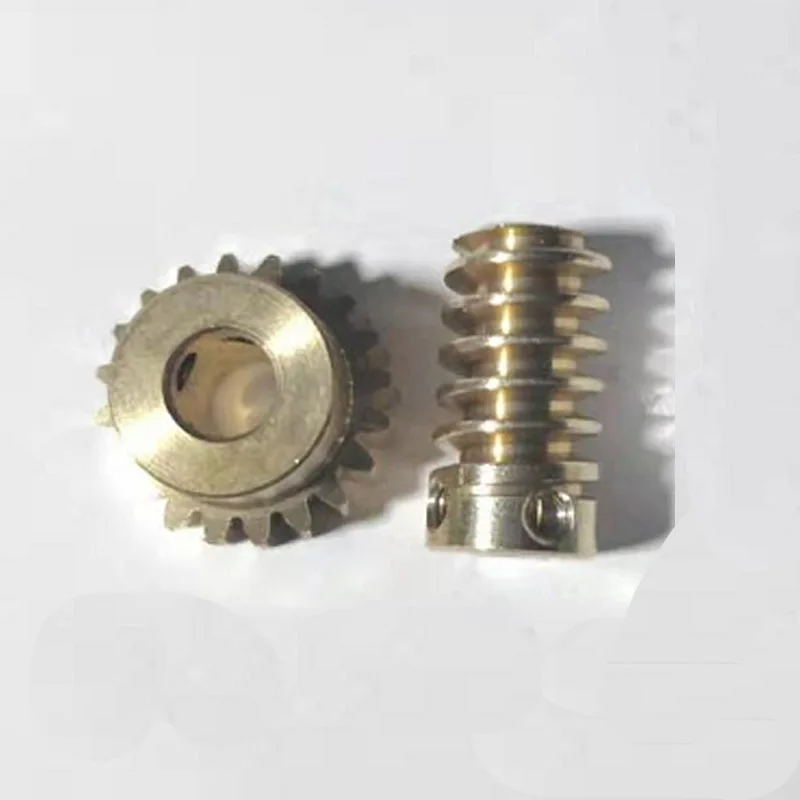 0.8M 0.8 Modulus Brass Worm Gear Single Head Outer Diameter 10/14MM 3/4/6MM Turbine Worm Wheel 20T Bore Hole 5/6MM Tight H 20/30