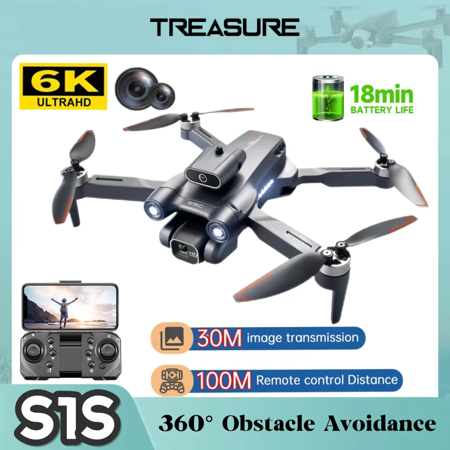 S1s Drohne 6k HD Dual-Kamera 360 ° Hindernis vermeidung 2,4g WiFi fpv rc faltbare Quadcopter bürstenlose Motor Drohne Geschenk Spielzeug