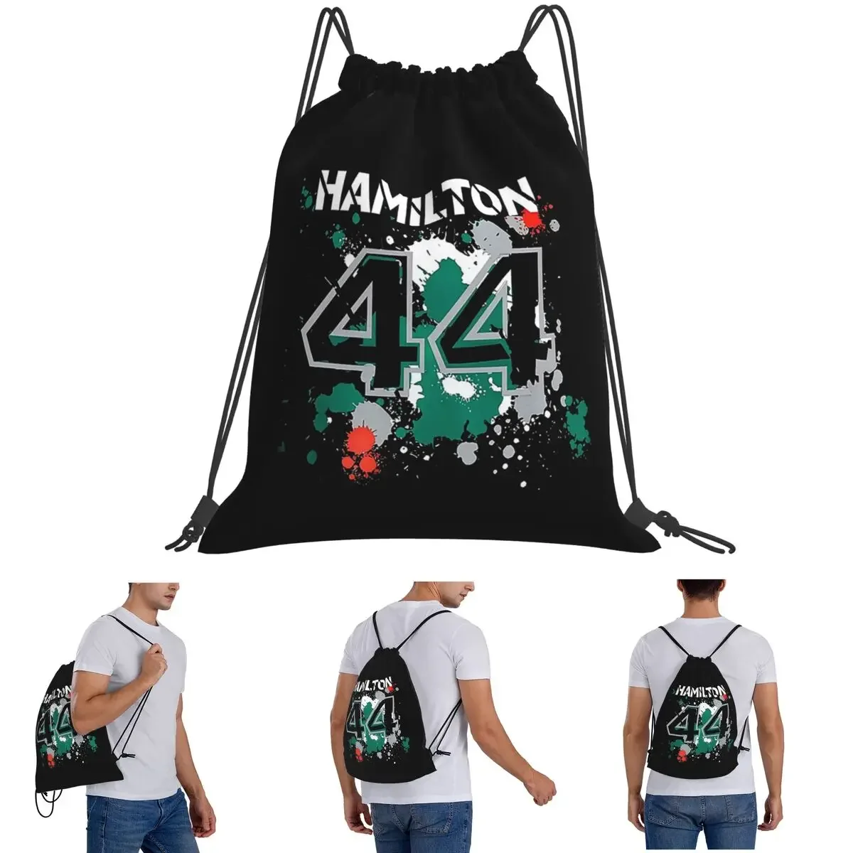 

Рюкзаки Lewis Hamilton 44, многофункциональные портативные сумки на шнурке, спортивные сумки, сумки для книг для школы путешествий