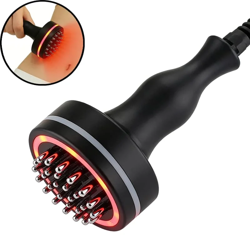 

Electric Heating EMS Massage Brush with Microcurrent Vibration for Cellulite Reduction Body Sculpting Lymphatic Drainage Face