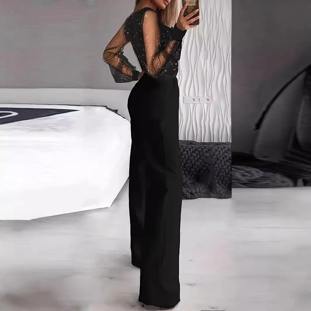 2026 Women Elegant Bandeau Jumpsuit Summer Solid Off Shoulder V-Neck High Waist Temperament Sleeveless Pocket Design Jumpsuit