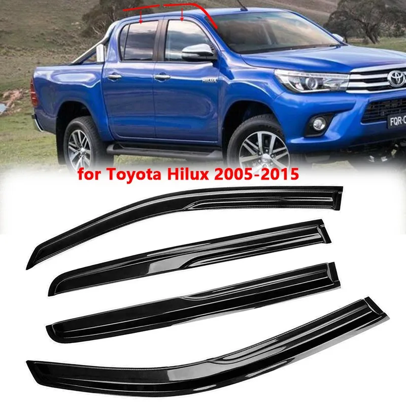 

Car Side Window Deflector Rain Shield Weathershields Weather Shield Window Visor for Toyota Hilux 2005-2015