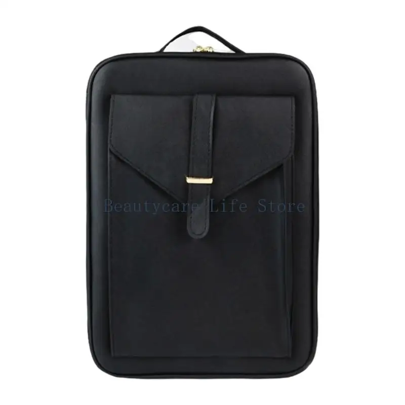 652C Salon Tool Storage Bag PU Leather with Dedicated Tool Slots and Easy Carry Handle For Barber Supplies Storage