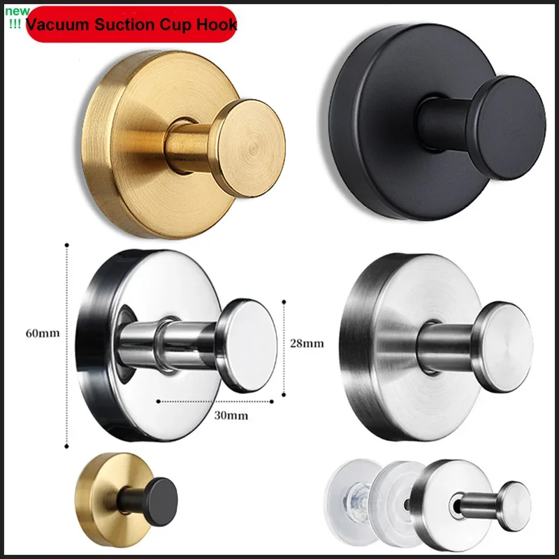 Picture 7: Bathroom Wall Hook Hanger Shower Adhesive Hook For Hanging Towel Stainless Steel Vacuum Suction Cup Hooks Shower Glass Hooks