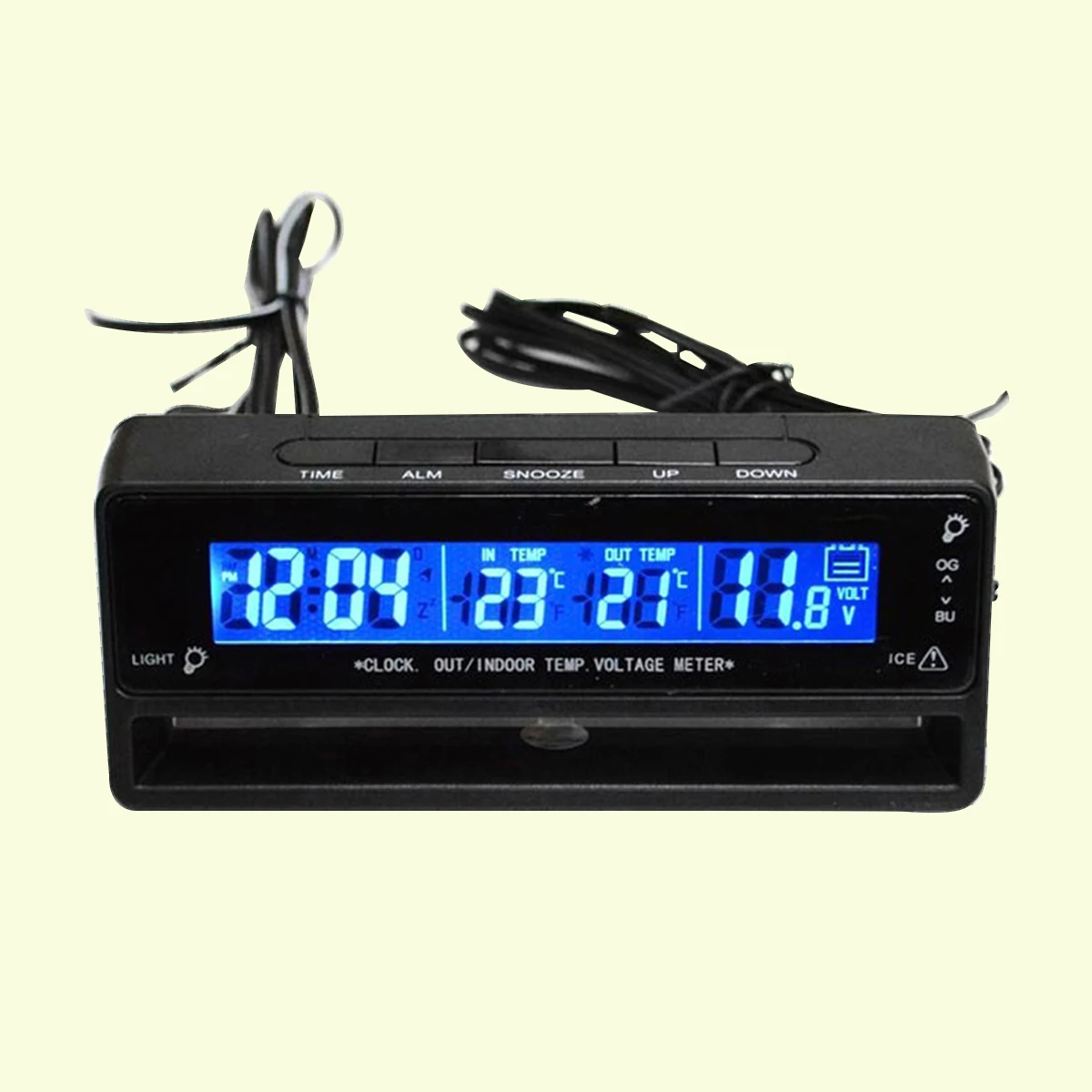 

Digital Voltage Temperature Monitor With Time Alarm Frost Warning For Car Auto Thermometer Vehicle Meter