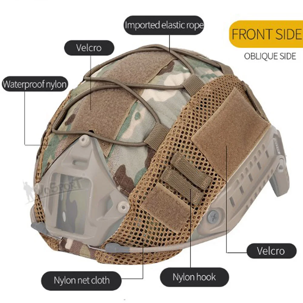 Tactical Camo Helmet Cover for FAST Airsoft Helmets Paintball Wargame Gear Ballistic Helmets Cover 11 Colors