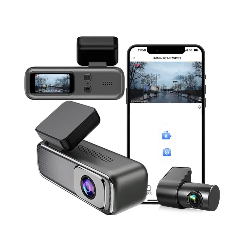 

T Dual wide len 1.47 inch IPS screen front real 2k WIFI dashcam 50° rear car camera 1080p source factory
