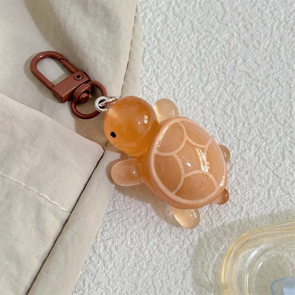 Creative Luminous Turtle Keychain Colorful Tortoise Keyring Cute Animal Pendant Key Holder Backpack Ornament Children Toy Gift