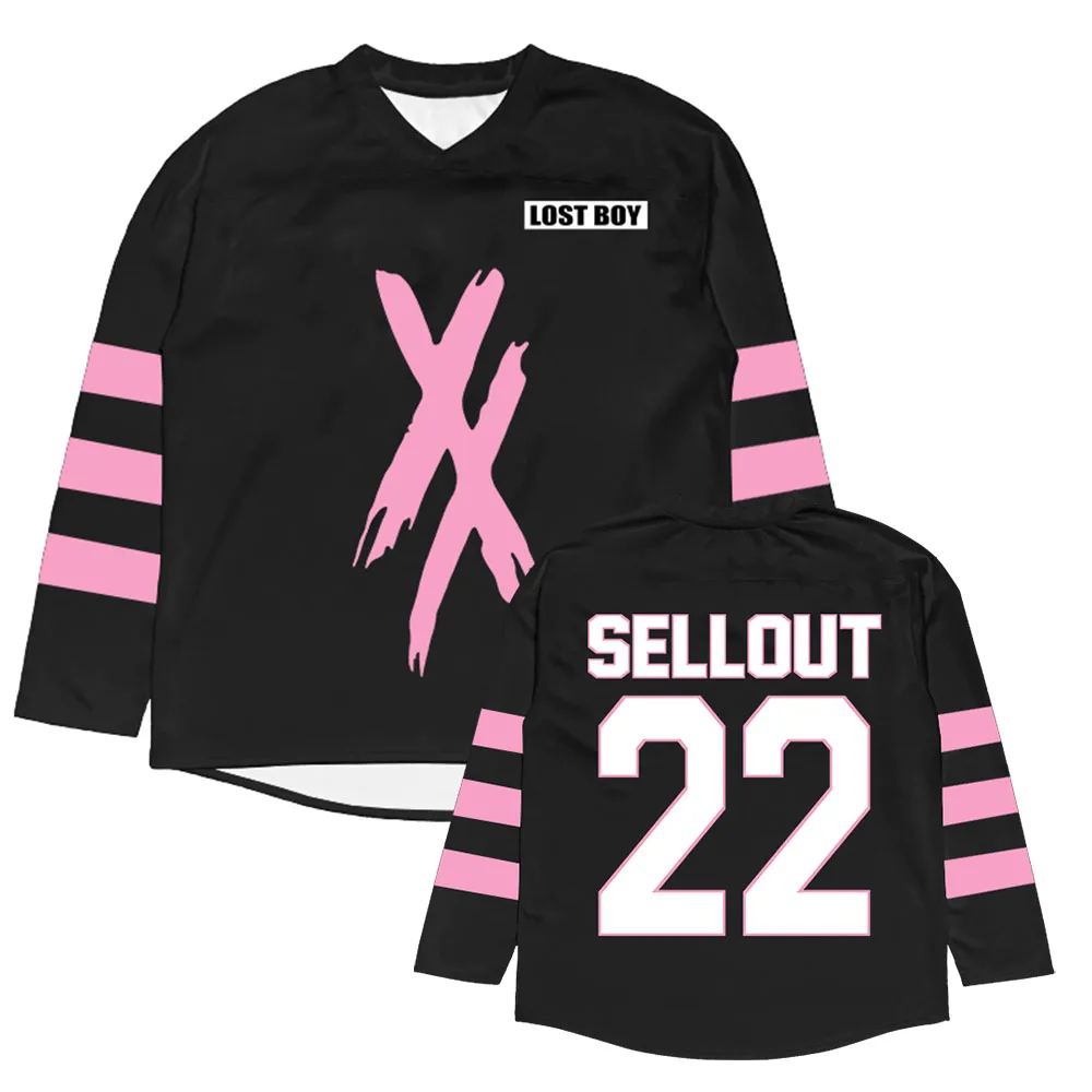 New Lost Boy Machine Gun Kelly MGK Football Shirt Summer Long Sleeve T-shirt Pattern Printed Merch Breathable Top Family Match