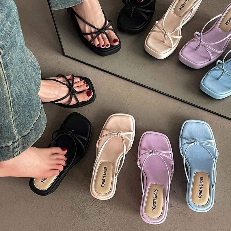 Zapatillas De cuña para Mujer, novedad De 2025, Sandalias De moda para actividades al aire libre con plataforma y Clip dedos, Sandalias De Mujer