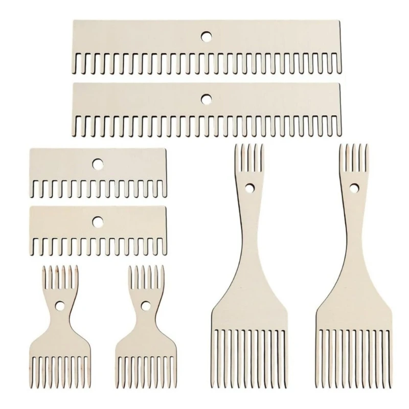 Webkämme aus Holz, 8er-Pack für konsistente Kreation 3XUF – Detail 1