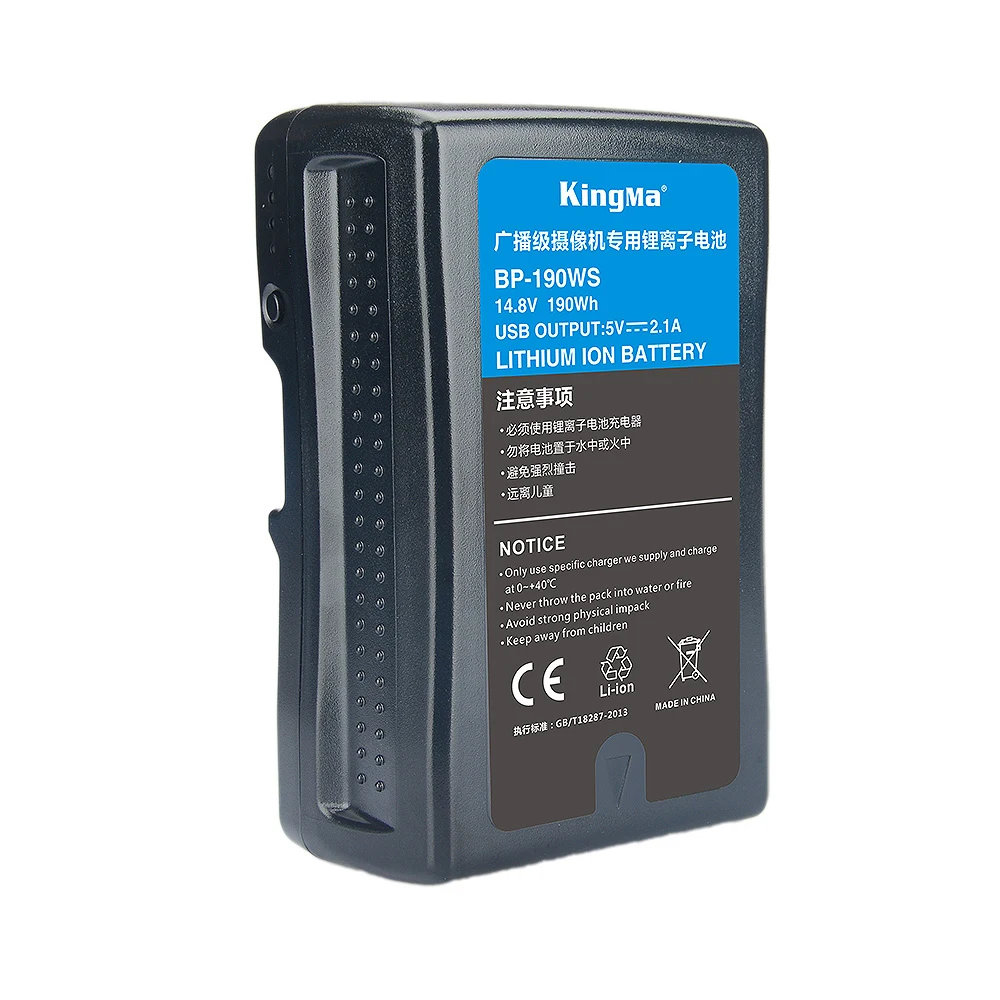 

Kingma Professional High Capacity 13200mAh 190Wh BP-190W V Mount V Lock Battery for Camcorder Video Camera