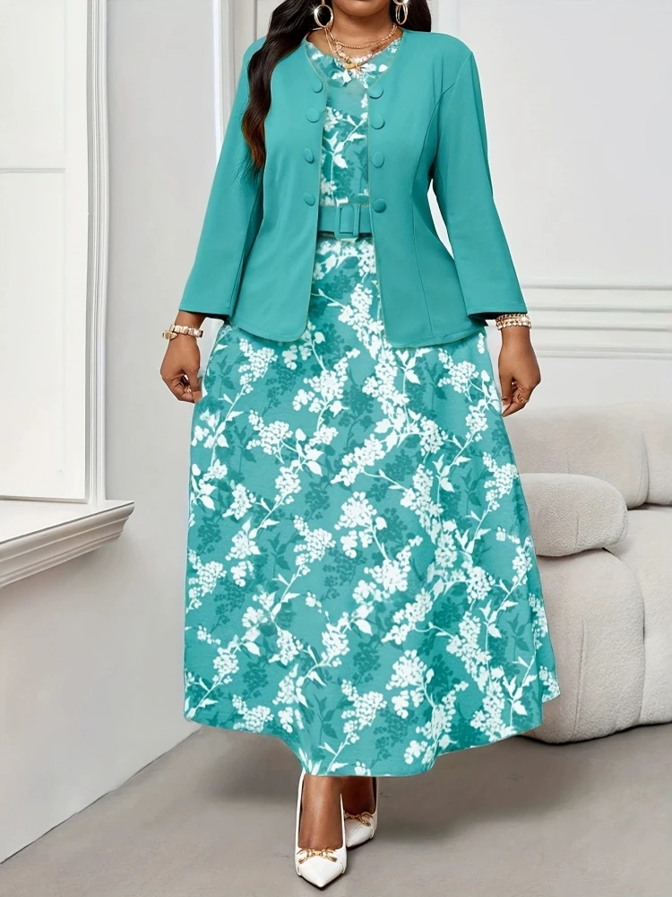 2-teiliges Set XL-4XL Übergrößen-Kleidung Kleider Damen Roben Langarm Street-Style Lässig 3XL 4XL Große Größen Maxikleid Oversize
