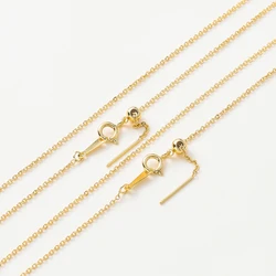 2Pcs/bag 48cm 14K 18K Gold Color Plated Necklace Adjustable O Chain Pendant Chains Fitting DIY Jewelry Fashion Gifts Accessories