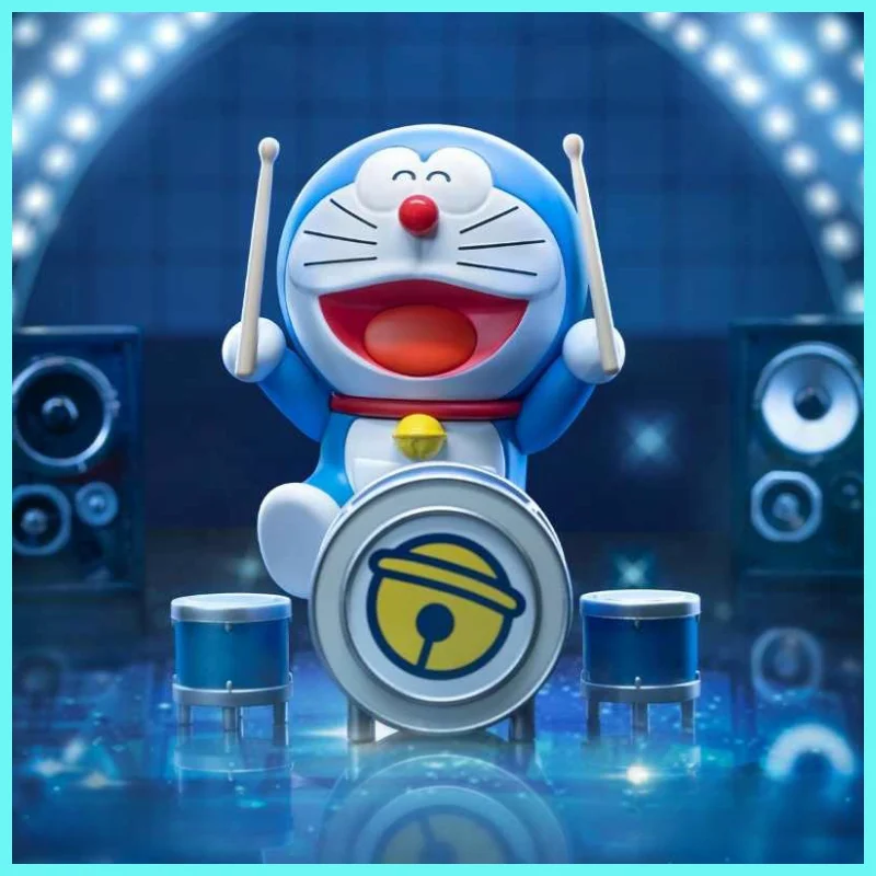 Caja ciega Doraemon de 52 juguetes auténticos, Robot de concierto, muñeco de gato, figura de juguete para niña, adorno, juguete de regalo de cumpleaños y Navidad