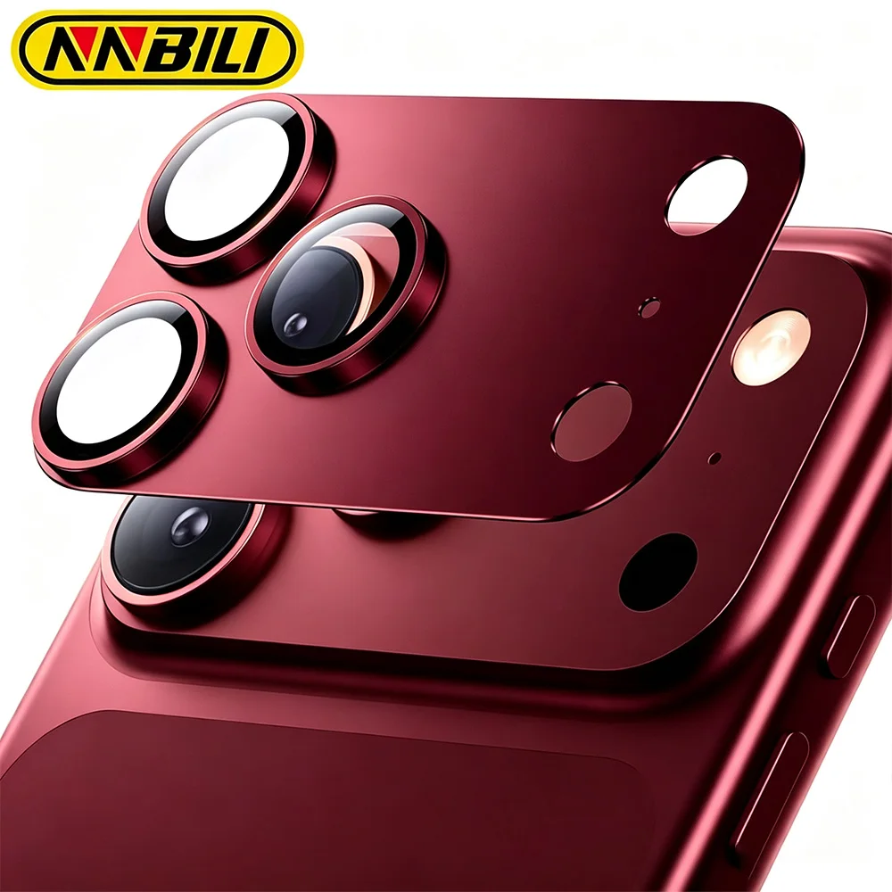 NNBILI For Phone 18 Pro Max Camera Lens Protector Strong Adsorption Metal 9H+ Tempered Glass Camera Screen Full Protective Cover