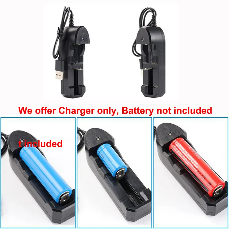 Univerzální nabíječka baterií 18650 s jedním slotem a USB portem pro dobíjecí lithiovou baterii 3,7 V J17 - náhled 6