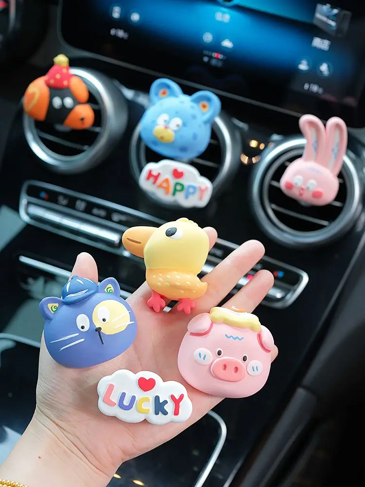 

Creative Cute Animal Car Air Freshener Diffuser - Funny Vent Clip Decor with Aroma Stone Essential Oil Car Vent Holder Accessori