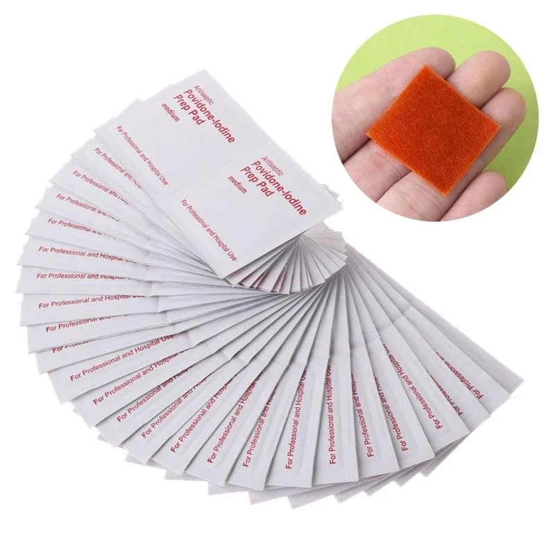50Pcs 5x5cm Wound Dressings Iodine Wipes Preventing New