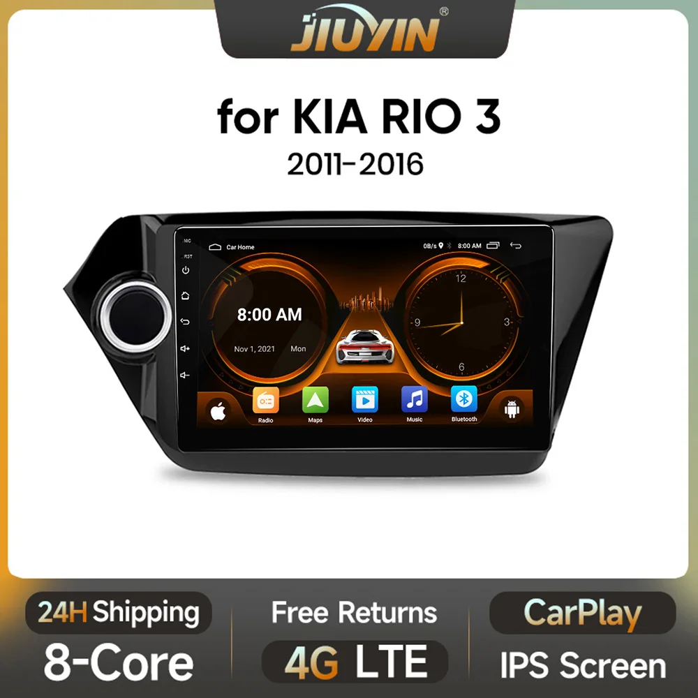 Jiuyu AI Voice 2 din Android Auto Radio dla KIA RIO 3 2011 2012-2016 Carplay 4G Car Multimedia GPS 2din autoradio