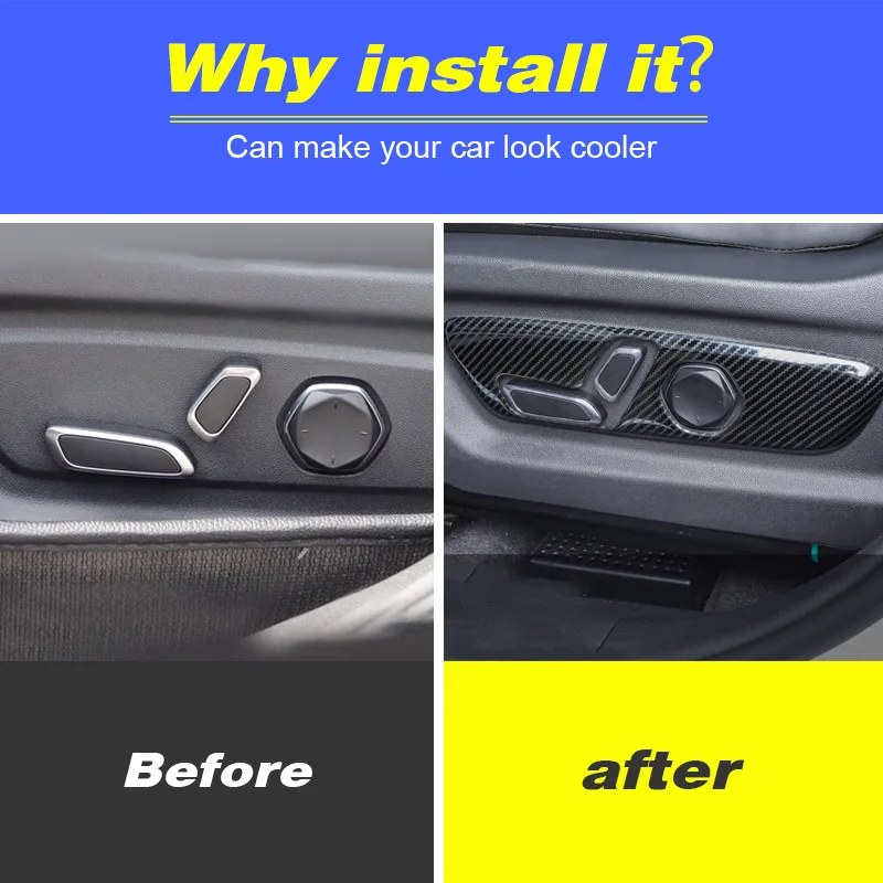 Vtear Seat Adjust Button Cover Stickers Decoration Car Interior Details Anti-Scratch Accessories Parts For Changan Uni-k Unik