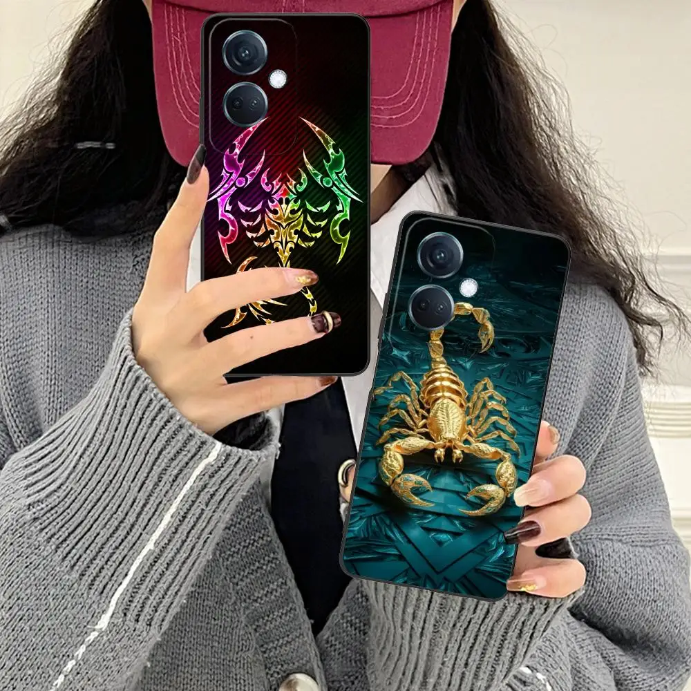 الذهبي العقرب قضية الهاتف المحمول ل ممن لهم رينو 14 13 12 11 10 9 8 7 6 5 F T Pro 5G غطاء الطباعة الملونة غطاء فاخر جميل #5