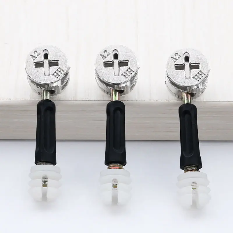 

Three in one connector eccentric wheel plastic rod metal rod rubber particle assembly screw nut furniture hardware accessories