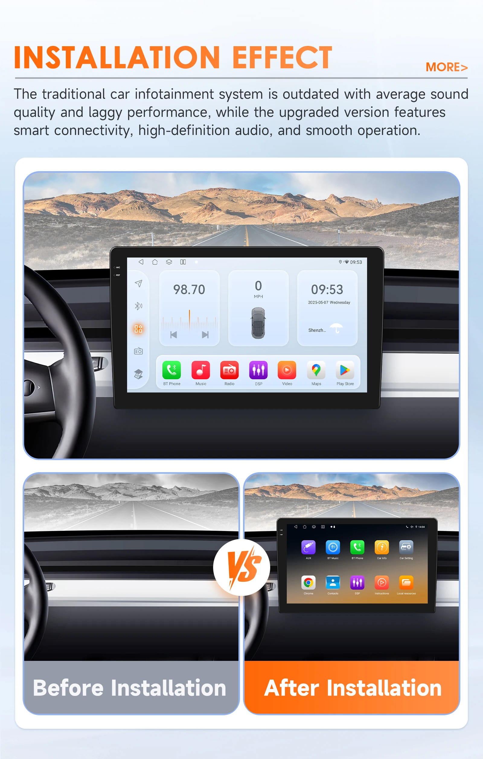 2Din Android 14 Snapdragon 6115 Universal Car Radio Android Auto Navigation Car Carplay Car Multimedia Player GPS Stereo 4G GPS