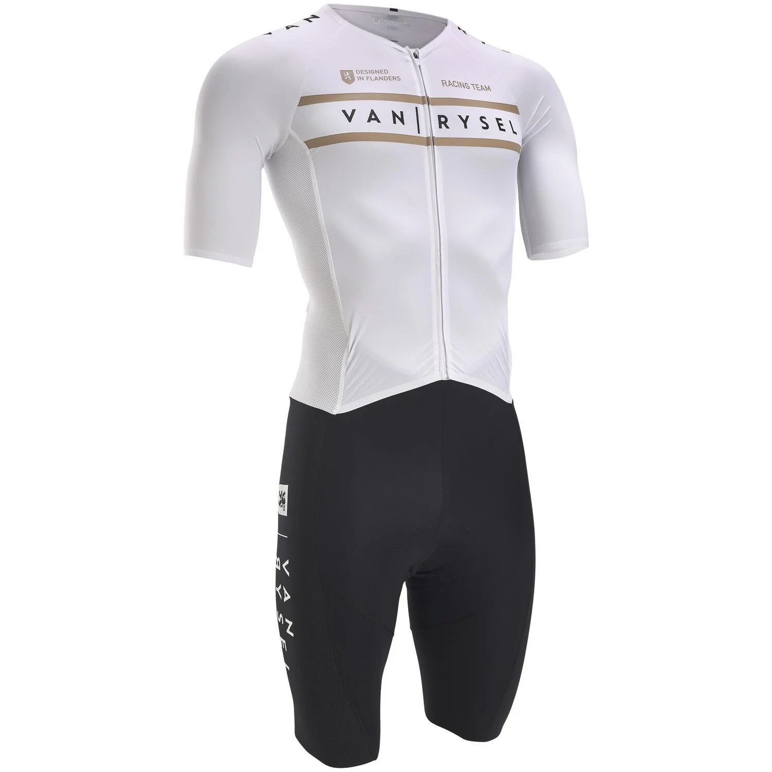 Triathlon Cycling Kit - Vanrysel White/black One-piece Triathlon Suit Road