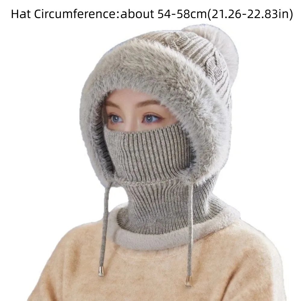 بالاكلافا قبعة وشاح ناعم ومجموعة قبعات مرنة 2 في 1 محبوك طقم قبعات رشاقته الدافئة أفخم مقنعين قبعة حرارية الدفء #6